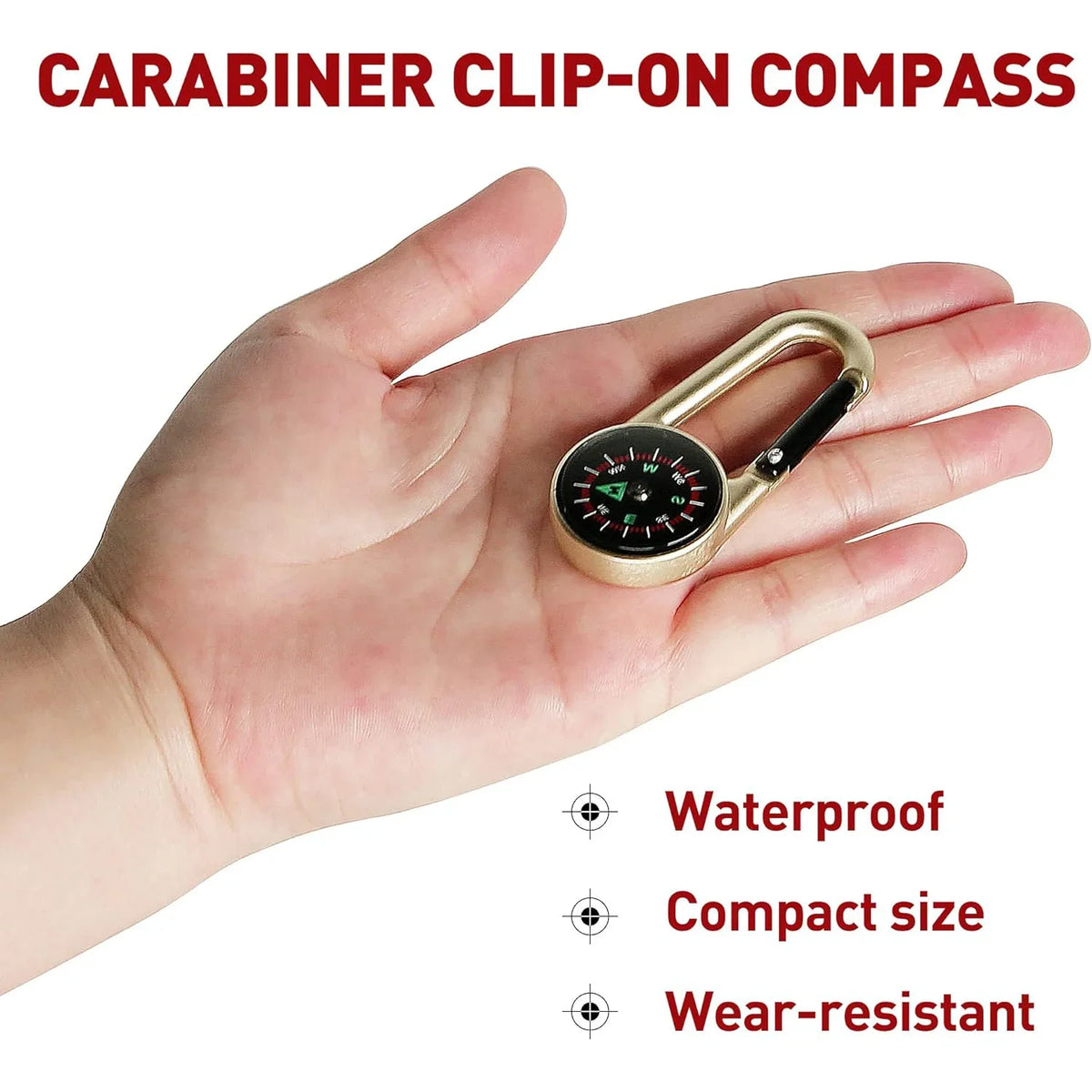 Durable Zinc Alloy Dual-Sided Compass&Thermometer Keychain|Portable Quick-Hang Outdoor Guide for Camping,Hiking,Beach