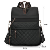 Fashion Plaid Daypack Women Waterproof Nylon Backpack Purse Ladies Large Capacity Book Bag Outdoor Travel Weekend Schoolbags
