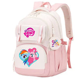 My Little Pony Large Capacity Backpack Cartoon Daypack Travel Commute Knapsack Schoolbag for Kids Girls Mochila With Coin Purse