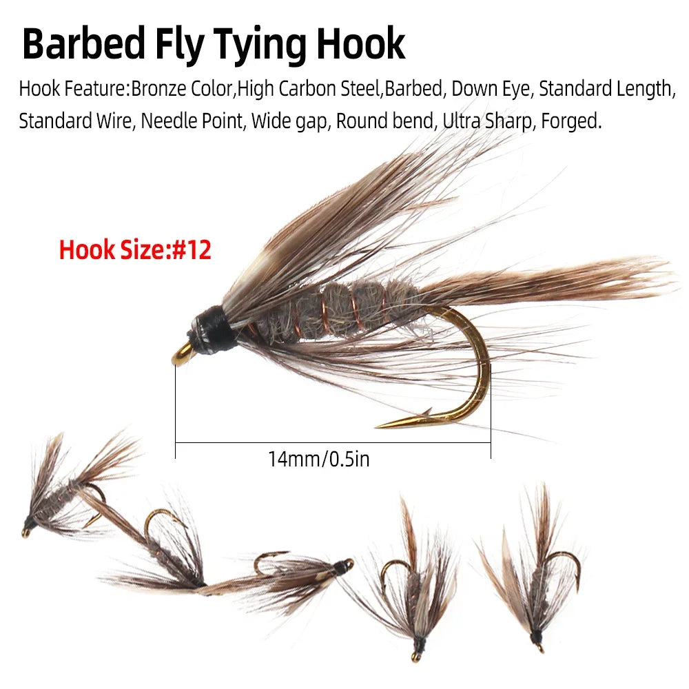 March Brown Soft Hackle Wet Flies #12 (6 Pack)