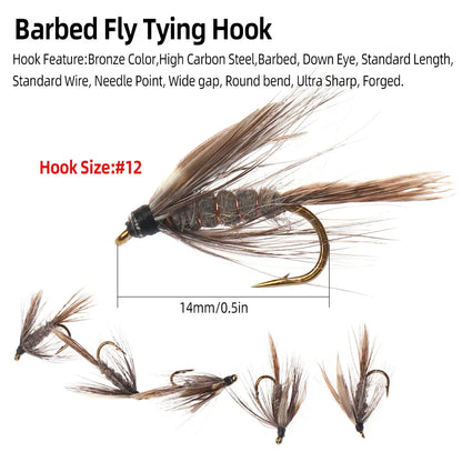March Brown Soft Hackle Wet Flies #12 (6 Pack)