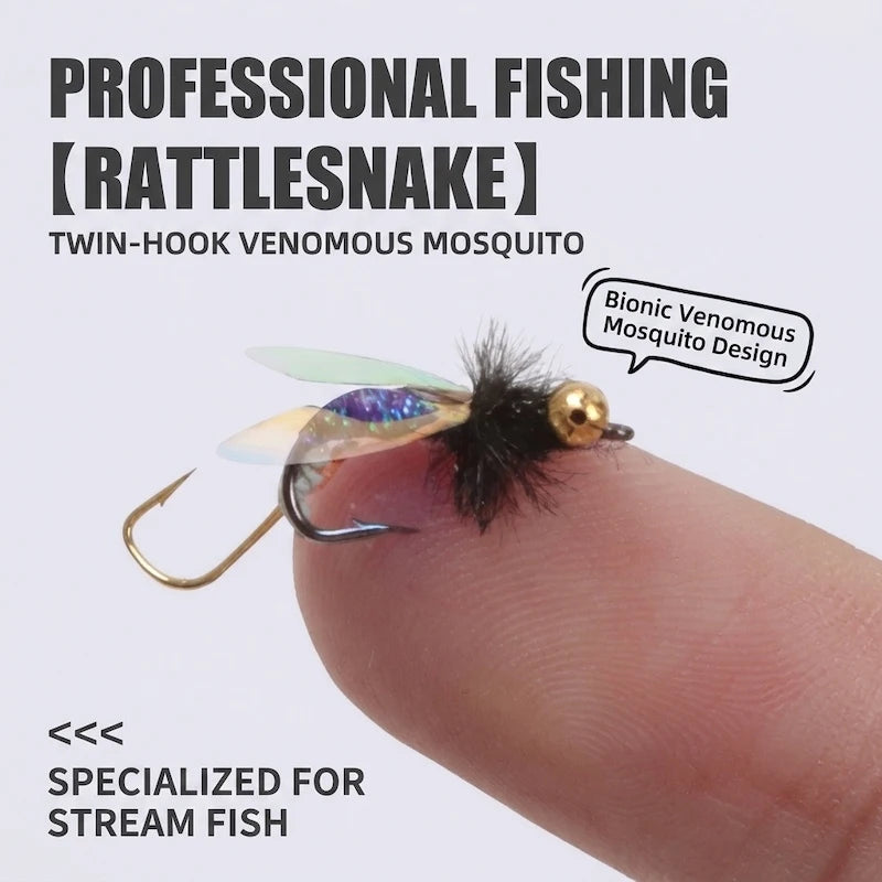 Rattlesnake Twin Hook Mosquito Dry Flies