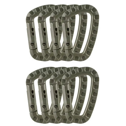 4/8/16pcs Tactical Plastic Carabiner Clip Keychain D-Shape Hard Spring Snap Gear Hook Outdoor Camping Hiking EDC Tools