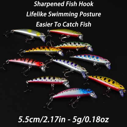 3D Eye Minnow Crankbait Lure Kit (15 Pack)
