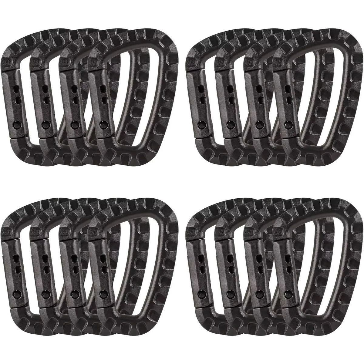4/8/16pcs Tactical Plastic Carabiner Clip Keychain D-Shape Hard Spring Snap Gear Hook Outdoor Camping Hiking EDC Tools