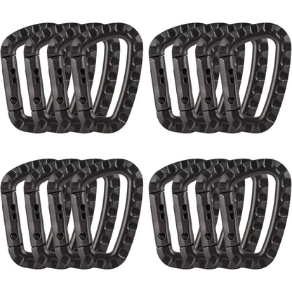 4/8/16pcs Tactical Plastic Carabiner Clip Keychain D-Shape Hard Spring Snap Gear Hook Outdoor Camping Hiking EDC Tools