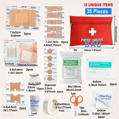 Small First Aid Kit Outdoor Emergency Set Waterproof Medical Bag for Travel Cycling Hiking Backpacking Camping Car Motorcycle