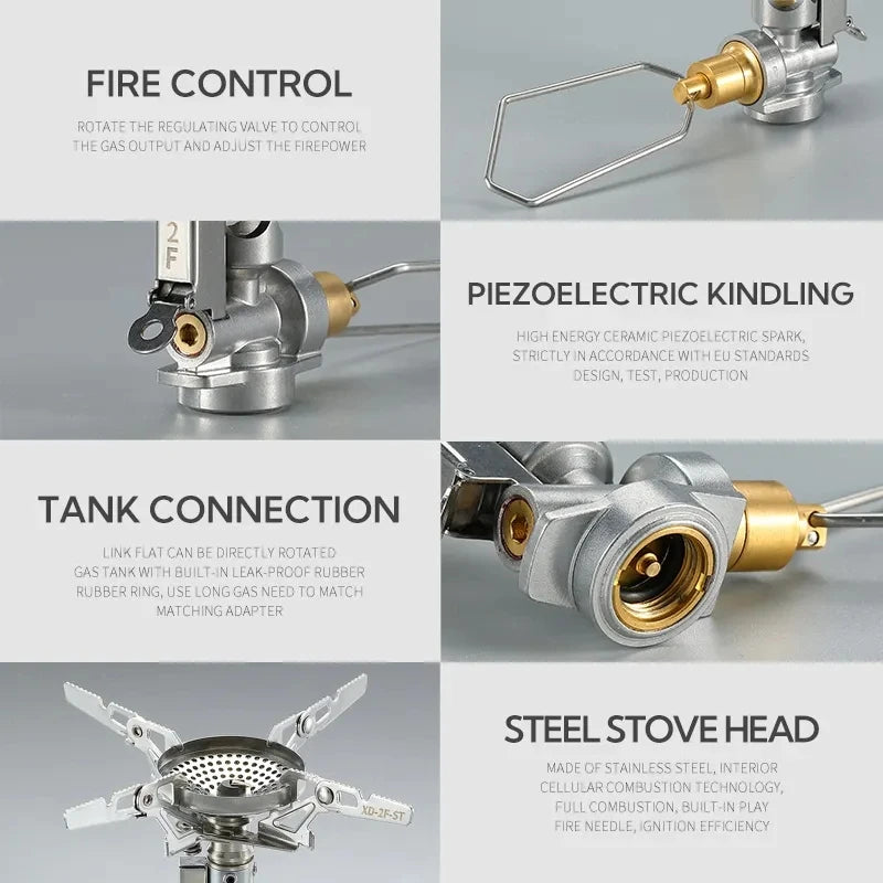 CAMPINGMOON XD-2F Outdoor Portable Voltage Stabilized Integrated Gas Stove High Power Windproof Hiking Field Stove Cooker