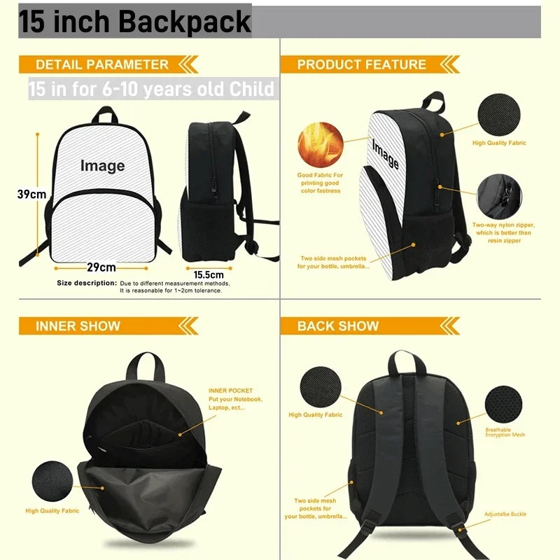 Kids Movie Venoms Backpacks Boys and Girls Student Birthday Gift Child School Bags Large Capacity Camping Durable Rucksack