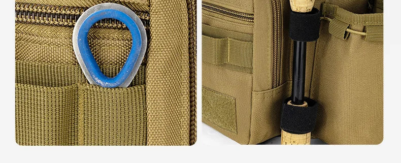 Fishing Tackle Sling Backpack with Rod Holder