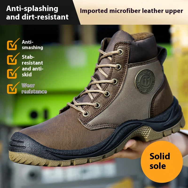 Men’s Safety Work Boots – Anti-Smash, Anti-Slip, Waterproof & Durable Steel Toe Shoes
