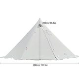 4-6 People Tipi Hot Tent with Stove Jack 400PRO Camping Pyramid Teepee Tent for Camping Backpacking Hiking