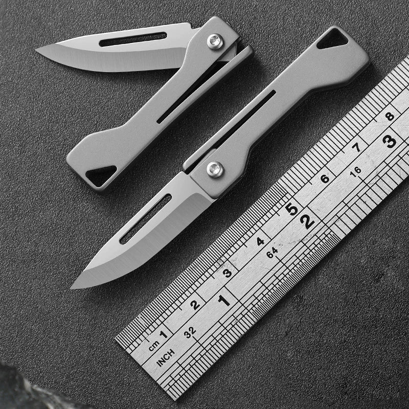 1pc EDC Titanium Mini folding knife pocket knive thin pocket knife pocket knife for women Fruit knives