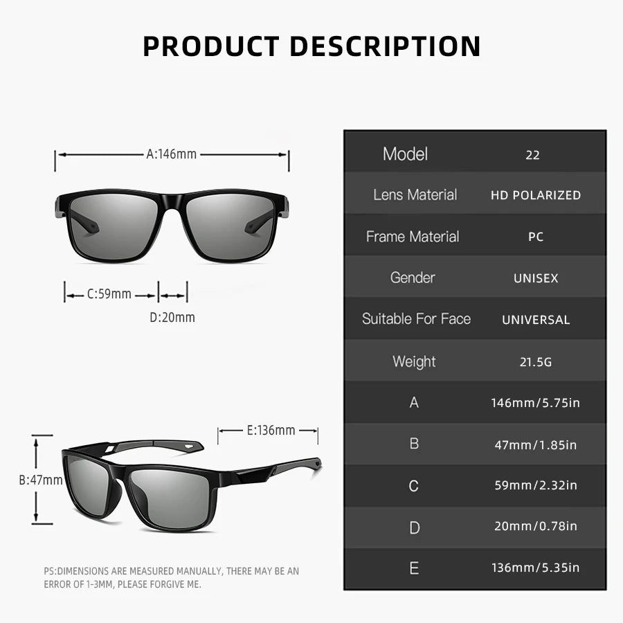 Photochromic Polarized Sports Sunglasses