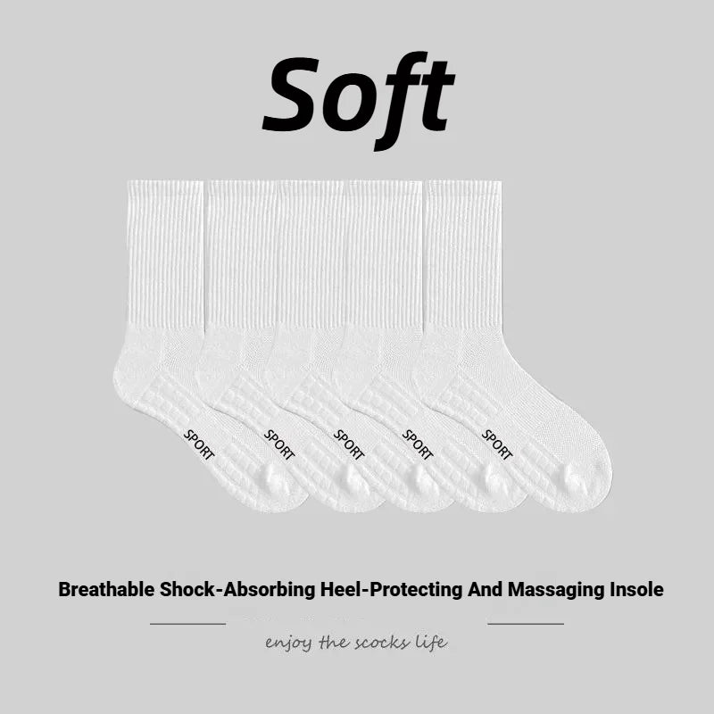 Men's Thick Bottom Sweat Absorbing and Breathable Sports Socks with Bottom Cushion for Running Professional Sports Men's Socks