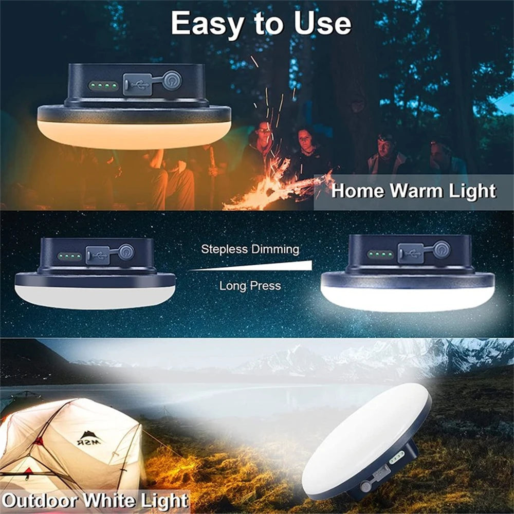 Remove Control Camping Lantern Outdoor Camping Light Rechargeable Flashlight Strong Light Portable Lanterns Power Bank Tent Lamp