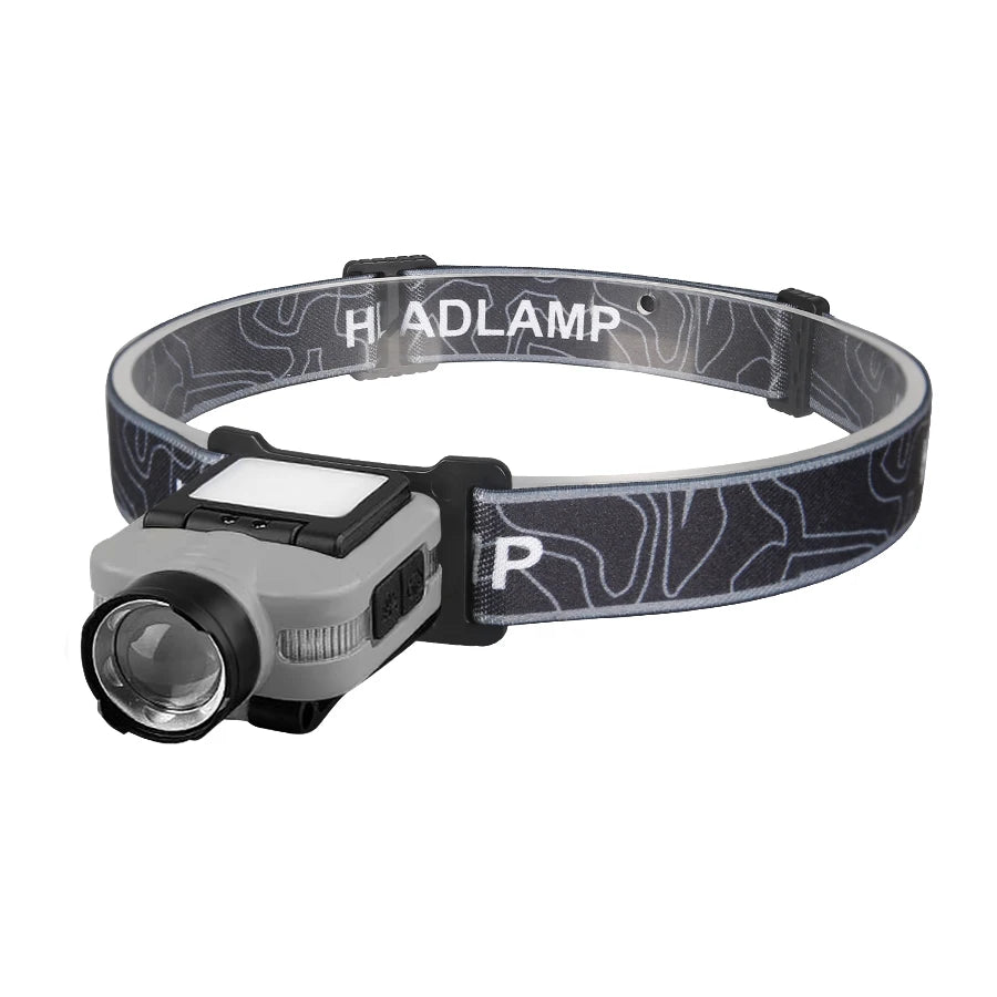 LED Headlamp Smart Sensor Cap Clip Light TPYE-C Rechargeable Flashlight  With Power Display Riding Fishing Camping Outdoor Torch