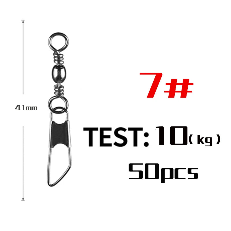 Stainless Steel Snap Swivels (50 Pack)