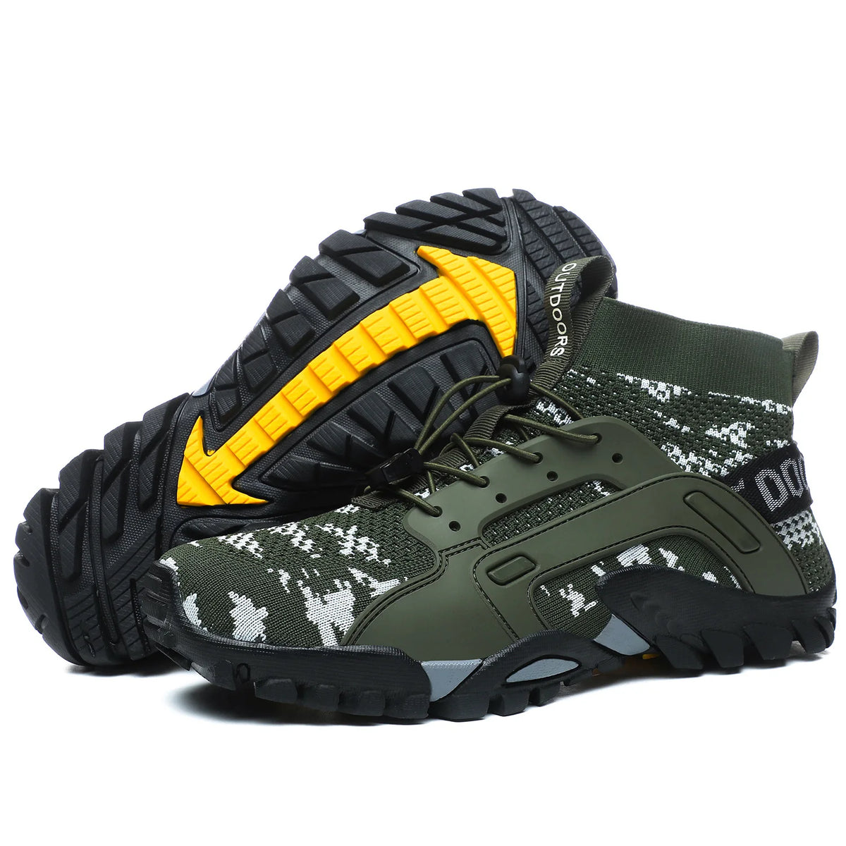 Men’s Wading Hiking Sneakers – High-Top Slip-Resistant Outdoor Fishing Boots, Breathable Mesh Ankle Shoes