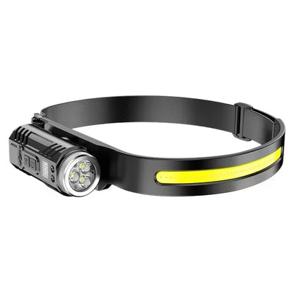 COB LED Powerful Headlamp USB Rechargeable Head Torch USB Rechargeable Waterproof Outdoor Camping Fishing Hunting Search Lantern