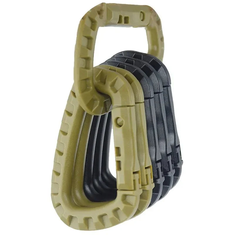 4/8/16pcs Tactical Plastic Carabiner Clip Keychain D-Shape Hard Spring Snap Gear Hook Outdoor Camping Hiking EDC Tools