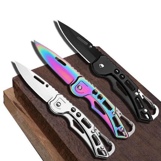 Stainless steel folding knife, survival knife, hunting knife, fruit knife, portable pocket knife for camping and outdoor fishing
