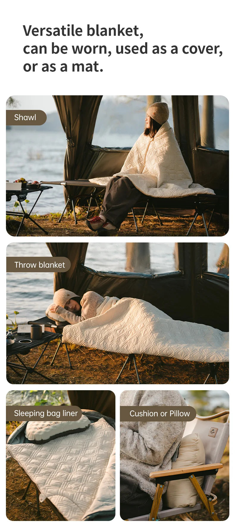 Naturehike Electric Heated Blanket Winter USB Heating Blanket Camping Warm Sleeping Bag Liner Outdoor Shawl Thermal Sleeping Bag