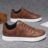 Men’s Leather Casual Sneakers – Comfortable Skateboard Shoes, Urban Style Fashion Trainers