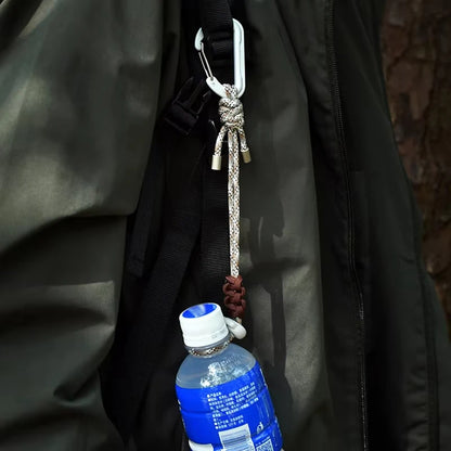 Quick-Release Paracord Water Bottle Hang Buckle Carabiner Portable Clip Multifunctional Hook for Outdoor Hiking Backpack