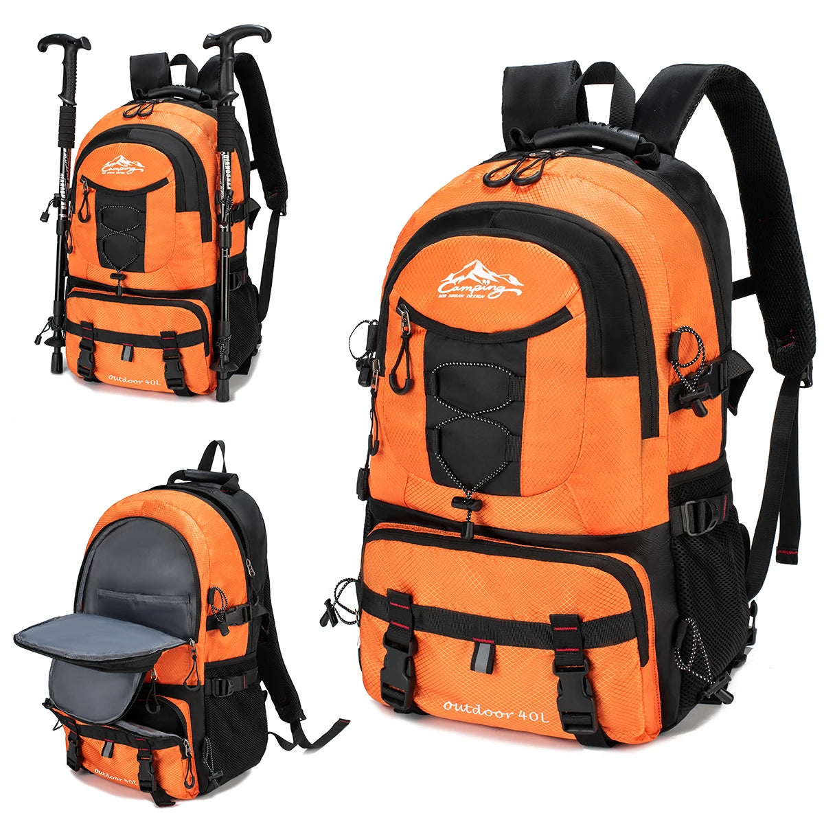 Travel backpack 40L waterproof lightweight outdoor hiking, men's and women's camping backpack