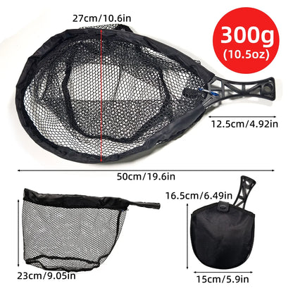 ANFS Foldable Rubber Mesh Trout Net with Bag
