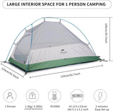 Naturehike Cloud Up Camping Tent Waterproof Easy Build Beach Tent Outdoor 1 Person Portable Large Space Hiking Backpacking Tents