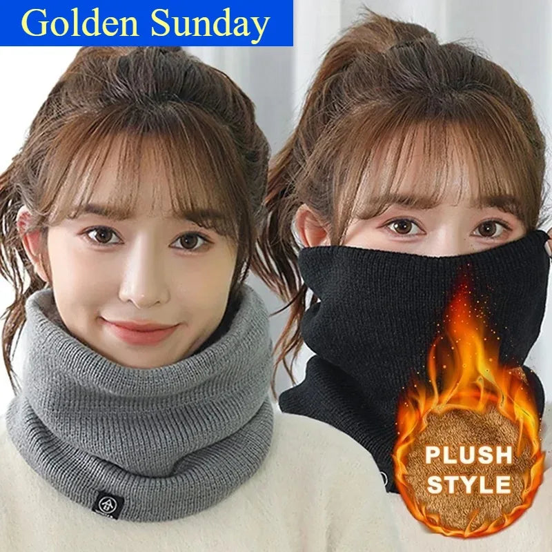 Unisex Thermal Knitted Neck Gaiter Winter Sport Scarf Windproof Face Cover For Skiing Running Cycling Cold Weather Outdoor