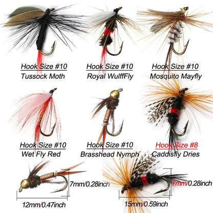 Mixed Nymph and Dry Fly Box (6 Pack)