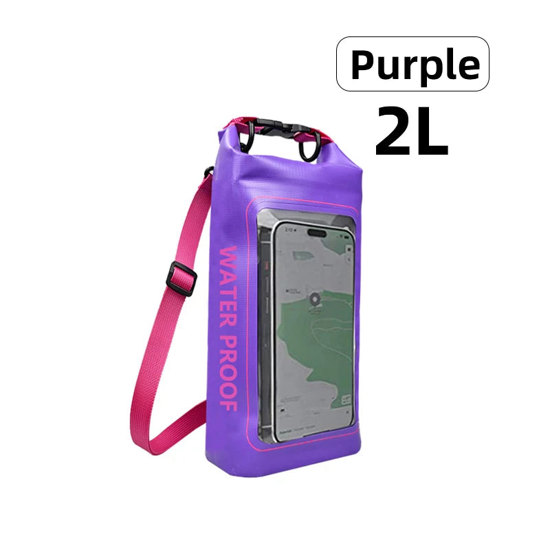 2L/5L PVC Swimming Waterproof Bag,Mobile Phone Waterproof Dry Bag for Trekking Drifting Rafting Surfing Boating Storage Bag