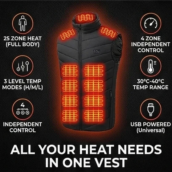Smart Heated Vest with 21 Heating Zones