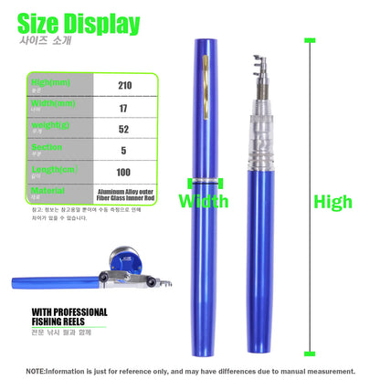 Telescopic Pen Ice Fishing Rod and Reel Combo