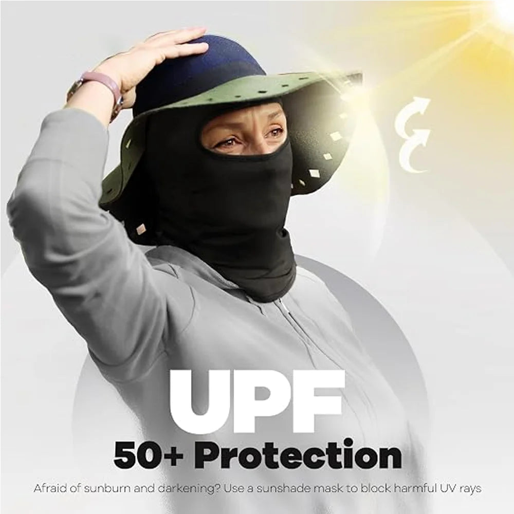 Thin Breathable UV Protection Full Face Mask Neck Cover Lightweight Helmet Liner for Cycling Running Motorcycle Outdoor Activity