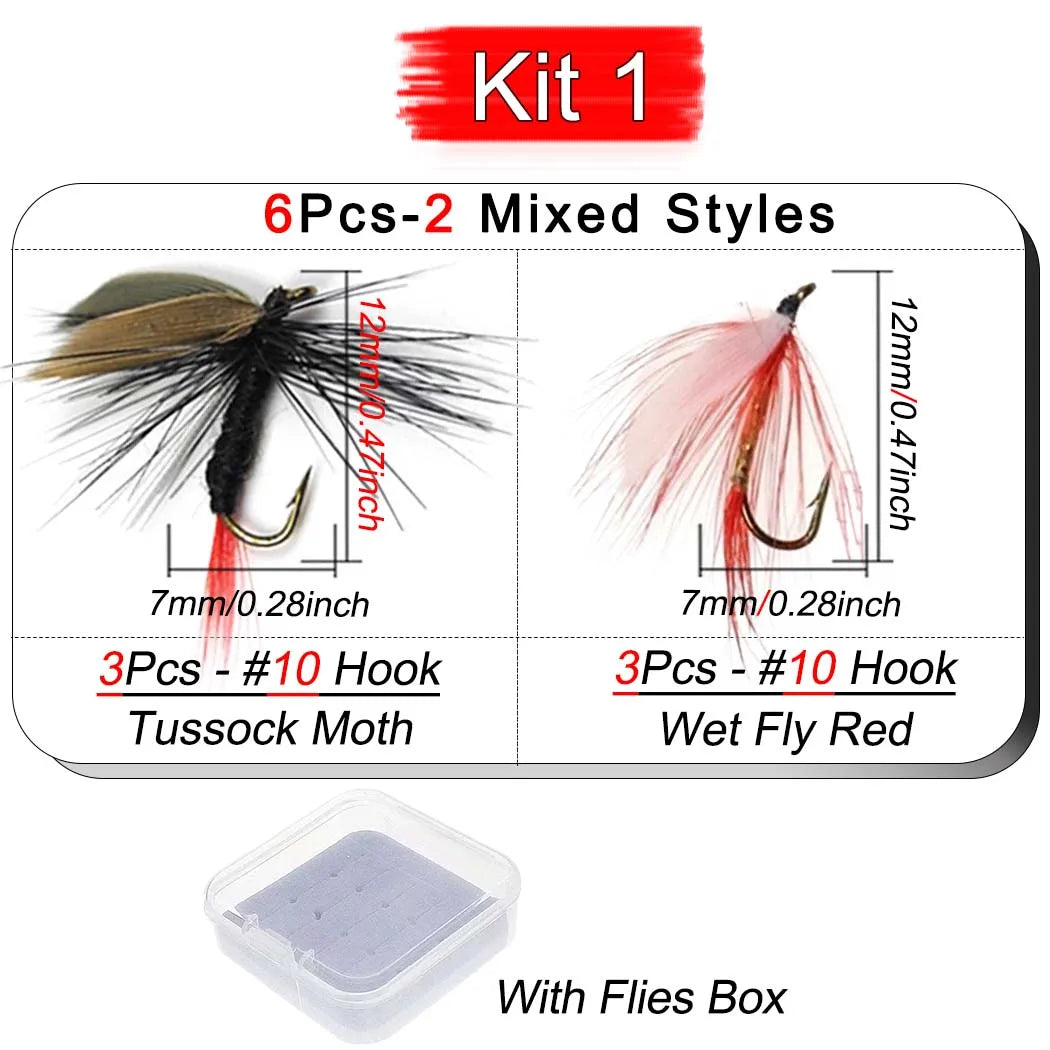 Mixed Nymph and Dry Fly Box (6 Pack)