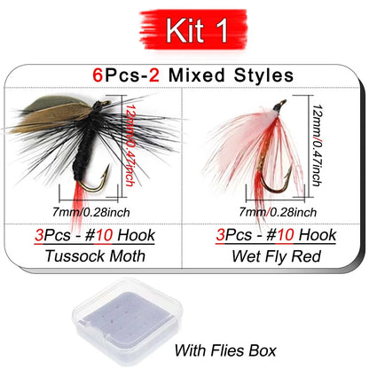 Mixed Nymph and Dry Fly Box (6 Pack)