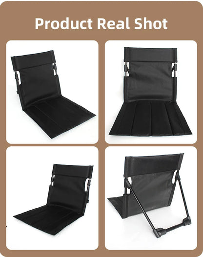 Lightweight Folding Low Back Chair, Portable Outdoor Leisure Recliner for Camping, Picnic, Fishing and Daily Outdoor Activities