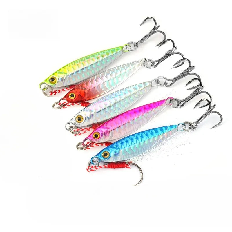 5pcs/Set Metal Jig Fishing Lures Set 10g 20g 30g Trolling Hard Bait for Bass Sea Trout Jigging Tackle Saltwater Fishing Gear