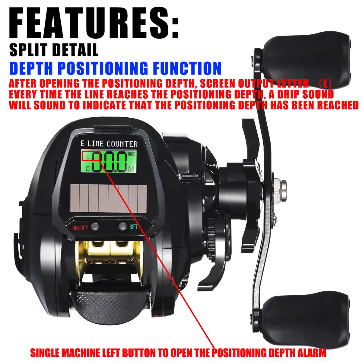 Electronic Baitcasting Reel with LED Line Counter Screen