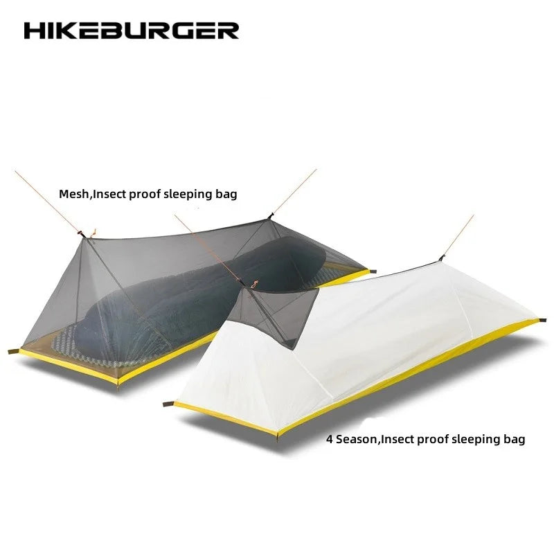 HIKEBURGER Jian 1P Inner tent Outdoor Camping Bivy Sack Insect-proof Sleeping Bag Set Lightweight Mountaineering Pole Less Tent