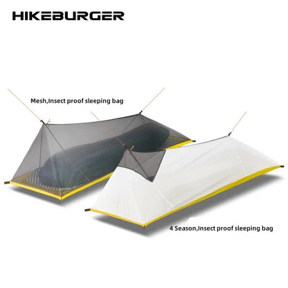HIKEBURGER Jian 1P Inner tent Outdoor Camping Bivy Sack Insect-proof Sleeping Bag Set Lightweight Mountaineering Pole Less Tent