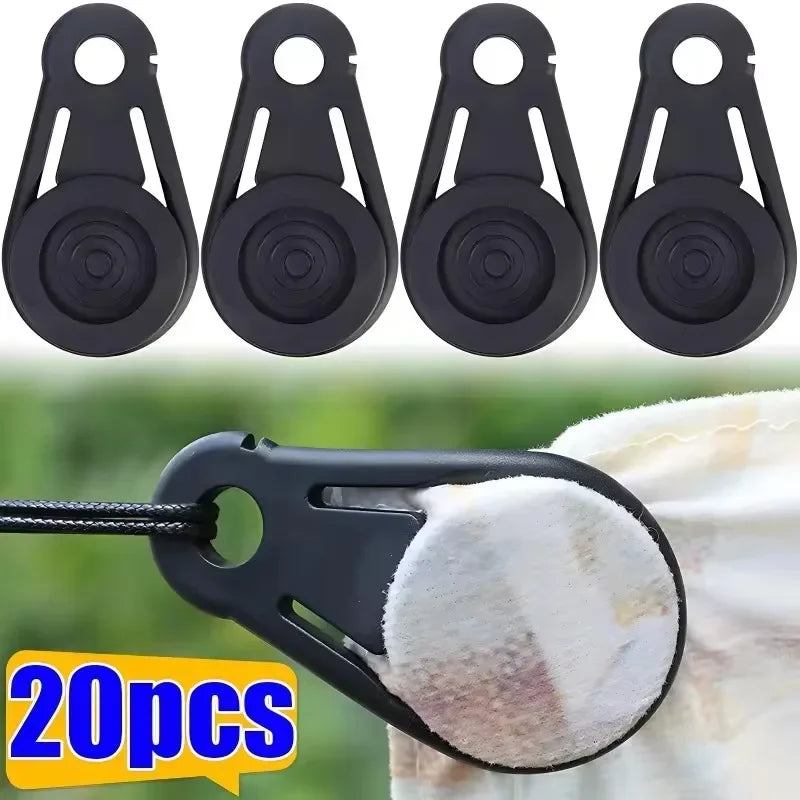 Camping Tent Canopy Clip Outdoor Camping Rainproof Tarpaulin Rope Alligator Clips Awning Tighten Fixed Buckle Tent Accessories
