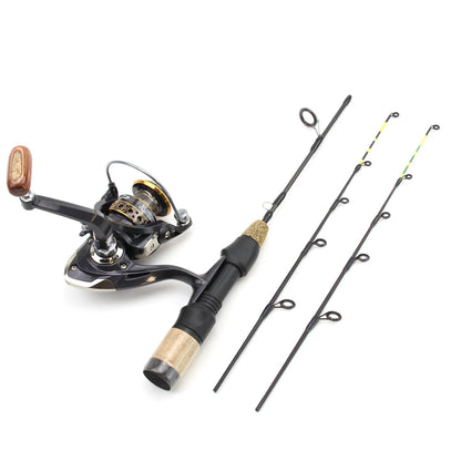 60cm Carbon Ice Fishing Rod and Reel Combo (2 Tips)