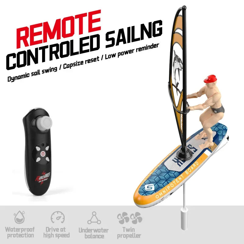 Rc Stunt Boat Remote-Controlled Sailing Boats Racing Dazzling Swing Competitive Balance Kayaking Outdoor Games Water Toys Kids