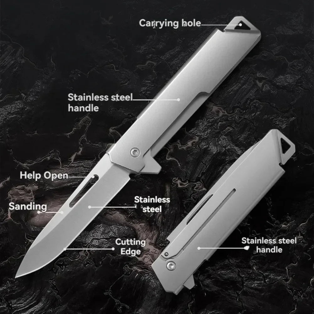 2026 New stainless steel folding fruit knife for home peeling outdoor convenient folding knife express delivery unboxing