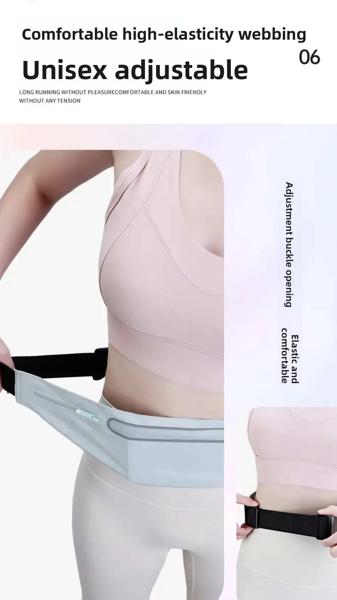 Running sports fanny pack Outdoor sports Lightweight waterproof invisible anti-theft equipment Men's and women's multi-function